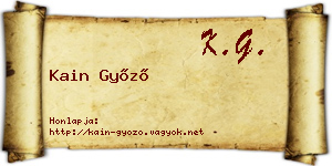 Kain Győző névjegykártya